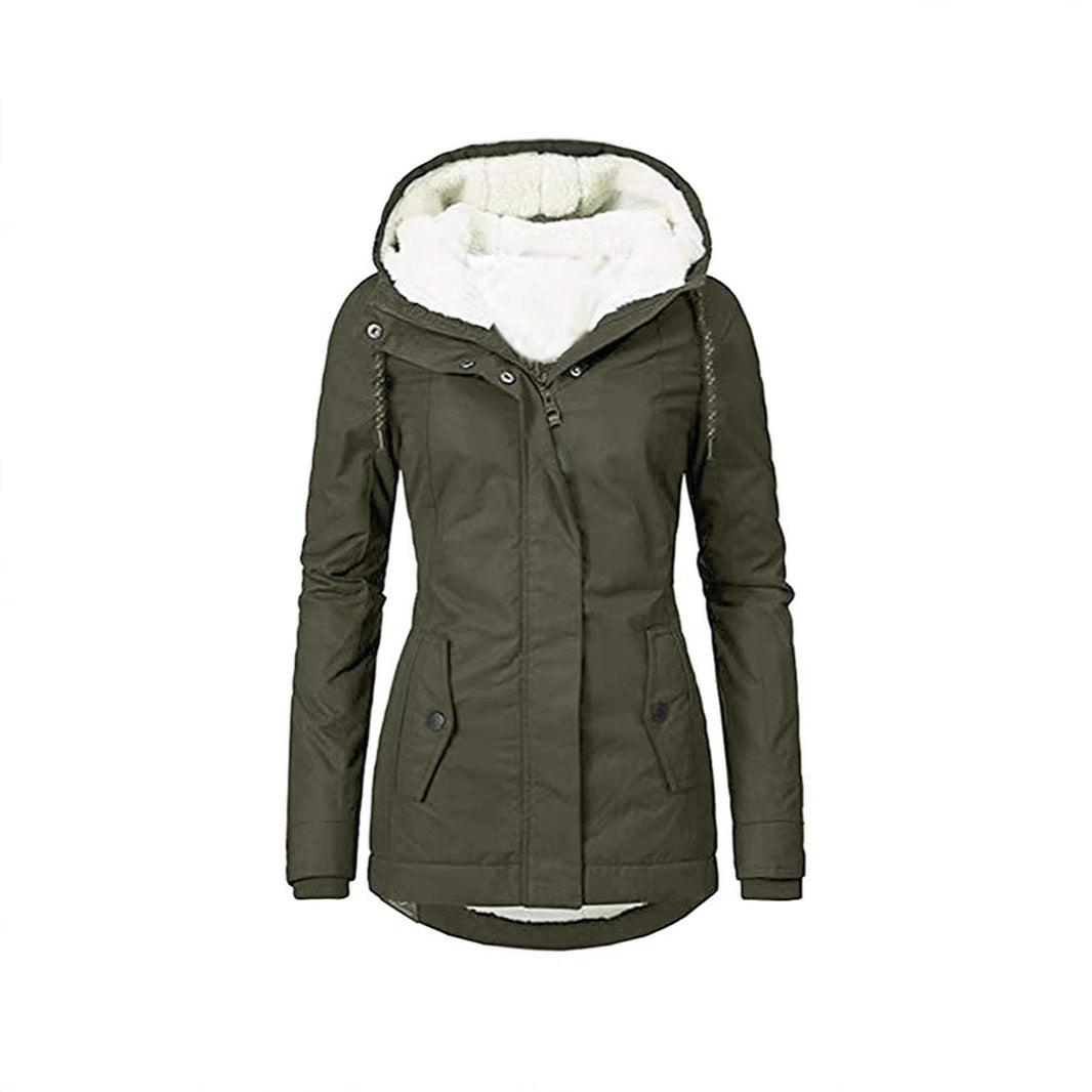 Women's parka with teddy lining, hood, and tailored silhouette Mune Fashion