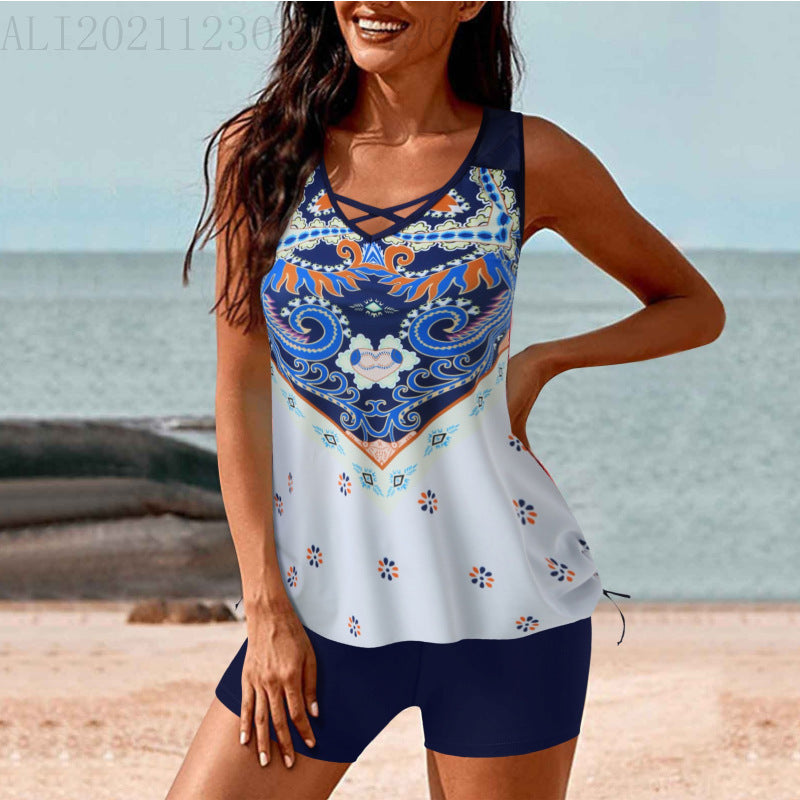 Ladies' swimsuit top with elegant lace insert and casual cut Mune Fashion