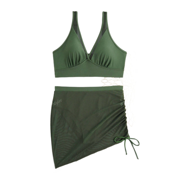 Women's sporty bikini set with transparent wrap skirt Mune Fashion