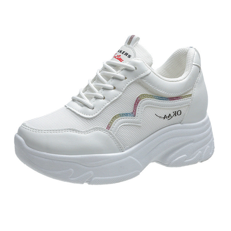 Ladies sporty sneakers with fashionable plateau and breathable upper material Mune Fashion
