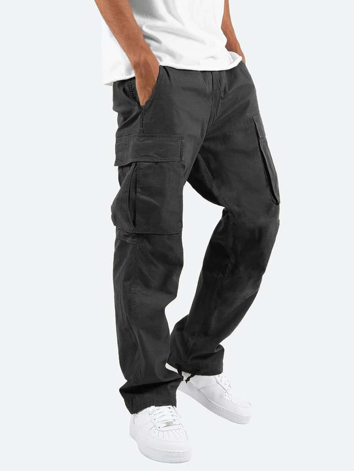 Men's casual cotton cargo pants with multiple pockets and adjustable hem Mune Fashion