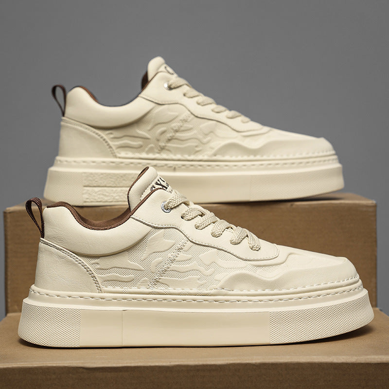 Unisex platform sneaker with embossed upper material and extra high platform sole Mune Fashion