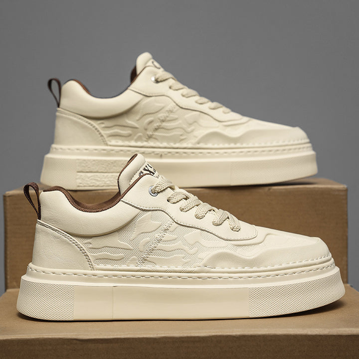 Unisex platform sneaker with embossed upper material and extra high platform sole Mune Fashion