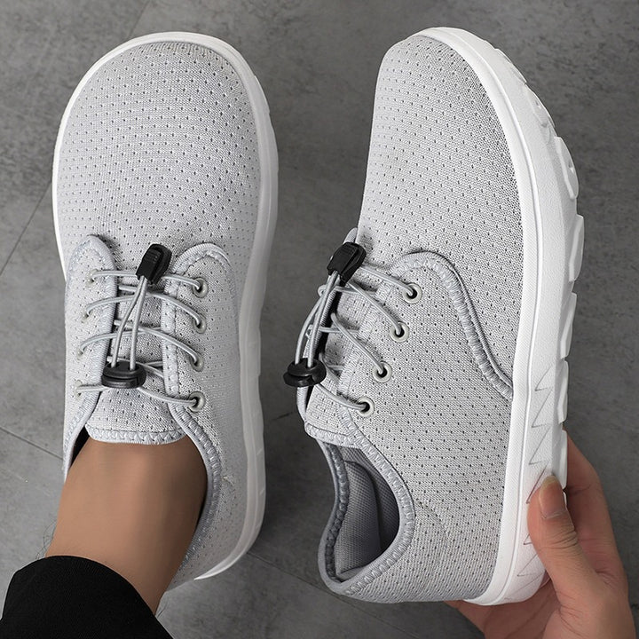 Women Lightweight Leisure Sneakers with Quick Lace Cord, Perforated Mesh & Shock-Absorbing Outsole Mune Fashion