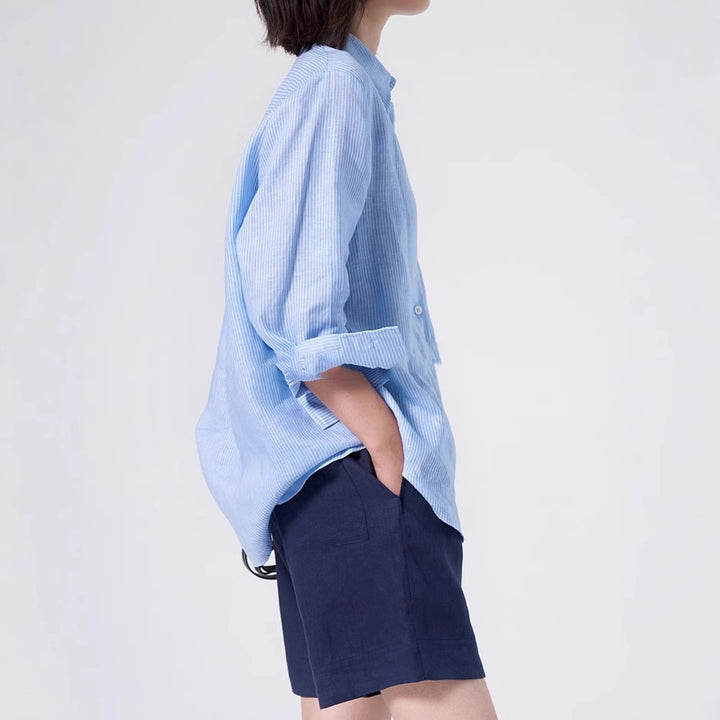 Ladies Elegant Striped Blouse Mune Fashion