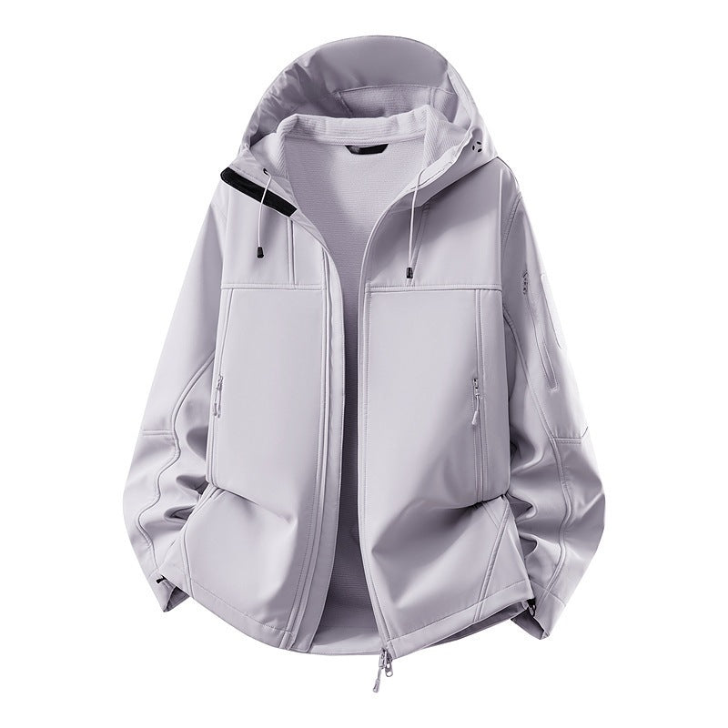 Men's softshell jacket with fleece lining, water-repellent and hood reinforcement Mune Fashion