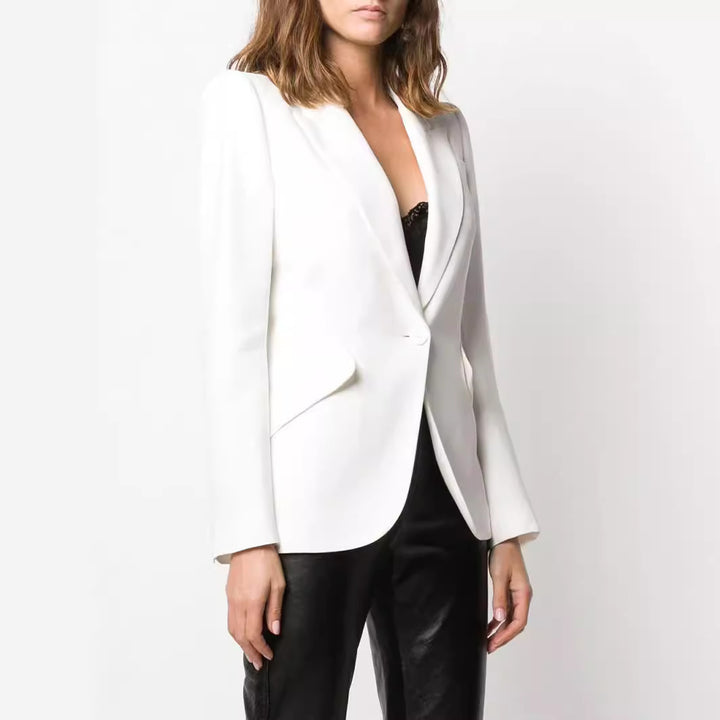 Women's vegan leather pants in straight cut with high waist and subtle bootcut Mune Fashion