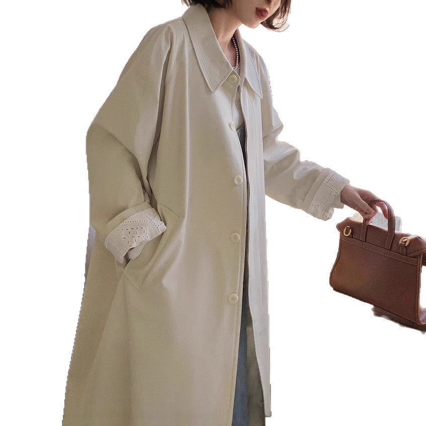 Women Casual Oversized Trench Coat Mune Fashion