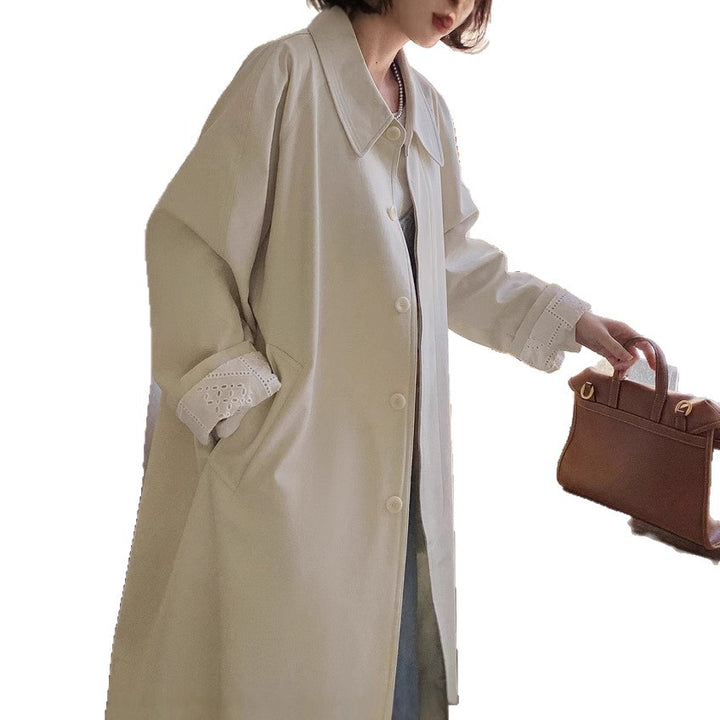 Women Casual Oversized Trench Coat Mune Fashion