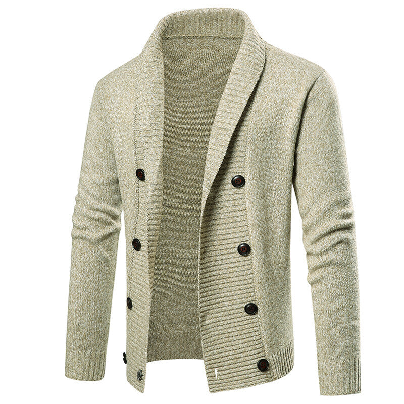 Men's cardigan with shawl collar and double button placket Mune Fashion
