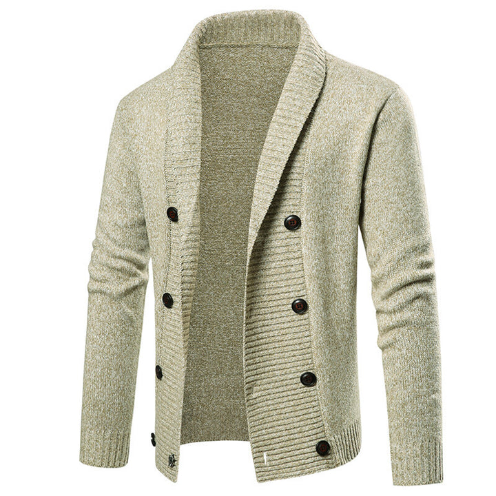 Men's cardigan with shawl collar and double button placket Mune Fashion