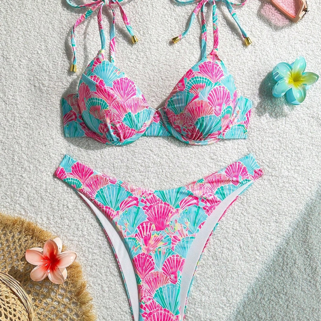 Women’s Triangle Bikini with playful shell motif Mune Fashion