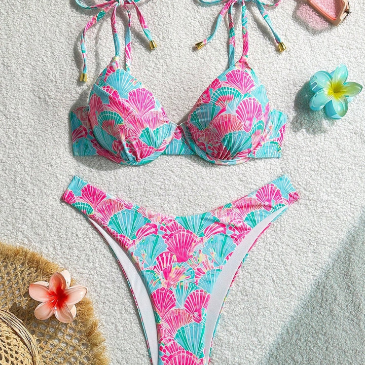 Women’s Triangle Bikini with playful shell motif Mune Fashion