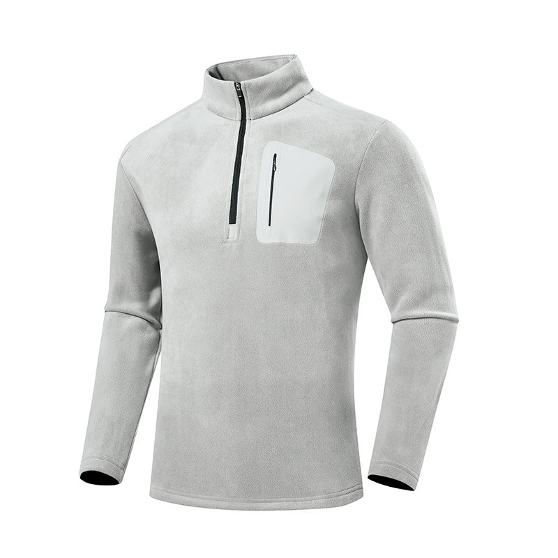 Men's fleece pullover with quarter zip and concealed chest pocket Mune Fashion