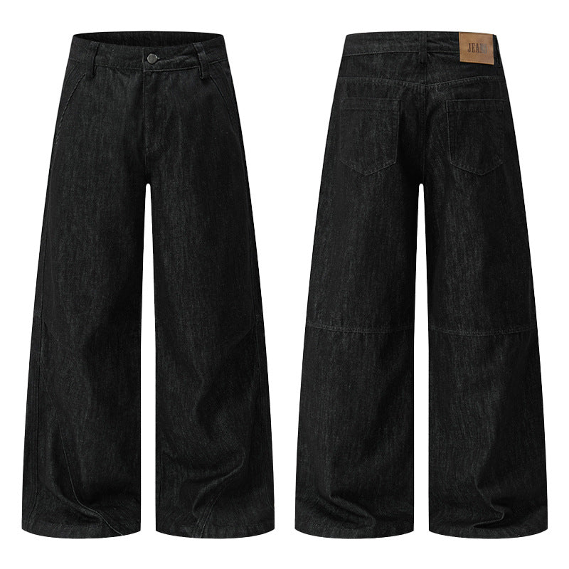Men's Marlene denim pants in extra-wide palazzo cut with floor-length leg Mune Fashion