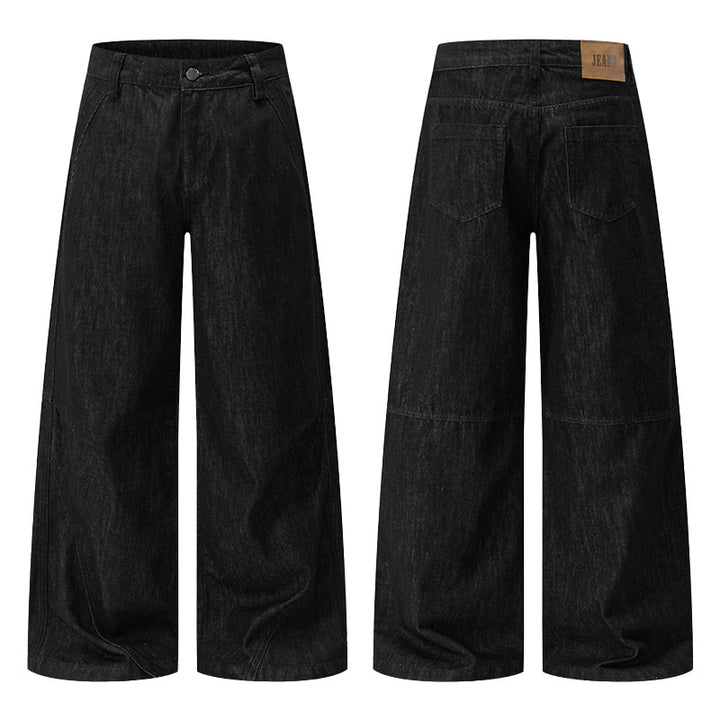 Men's Marlene denim pants in extra-wide palazzo cut with floor-length leg Mune Fashion