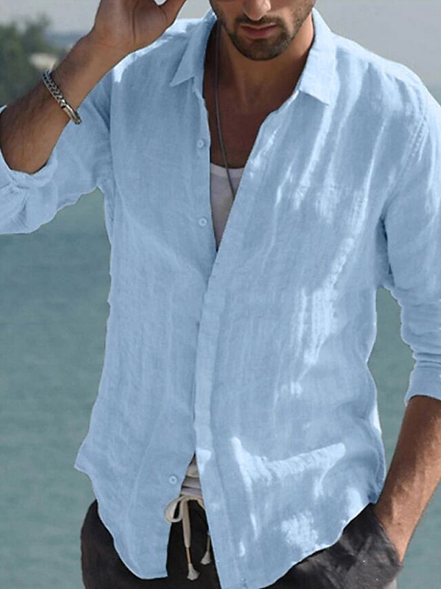 Men's Casual Linen Shirt Mune