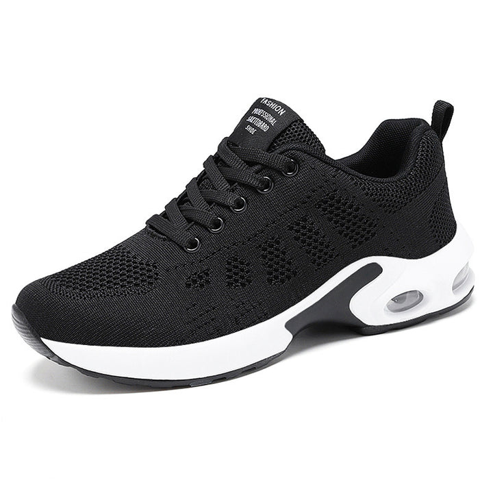 Men's lightweight knit running shoe with visible air cushioning and stable heel support Mune Fashion