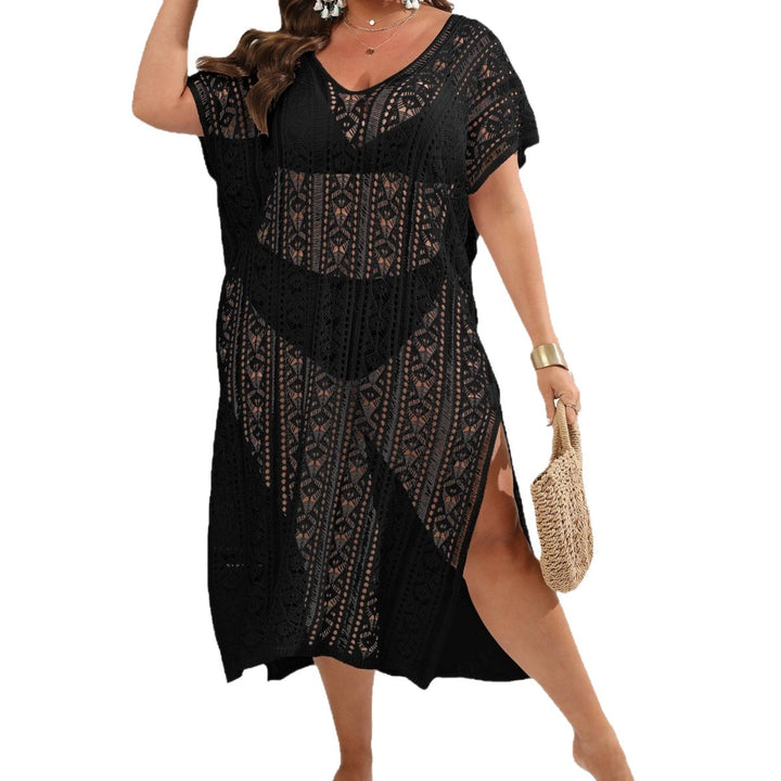 Women’s crochet beach dress with side slit and airy structure Mune Fashion