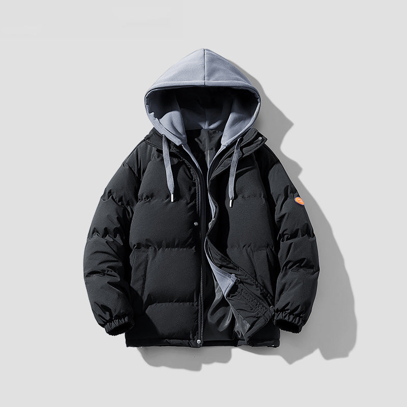Men's quilted winter jacket with integrated contrast hood insert and insulating thermal filling Mune Fashion