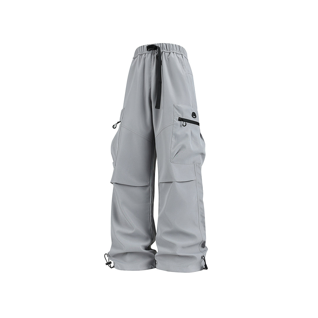 Men's wide technical cargo pants with multi pockets, drawstring and adjustable leg hems Drune