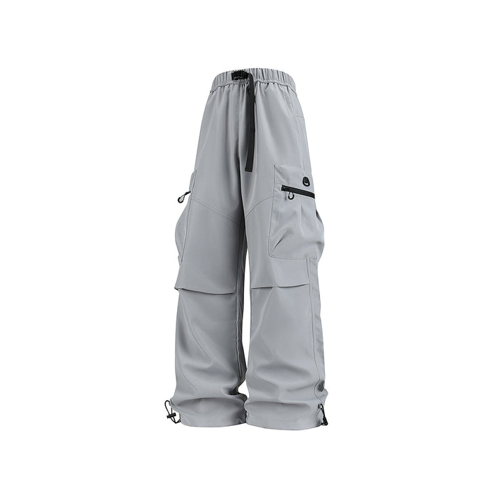 Men's wide technical cargo pants with multi pockets, drawstring and adjustable leg hems Drune