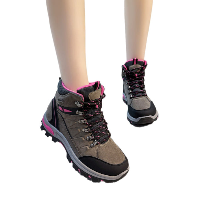 Women nan robust Trekking boots with water-repellent suede look, padded ankle collar, and profiled outdoor outsole Mune Fashion