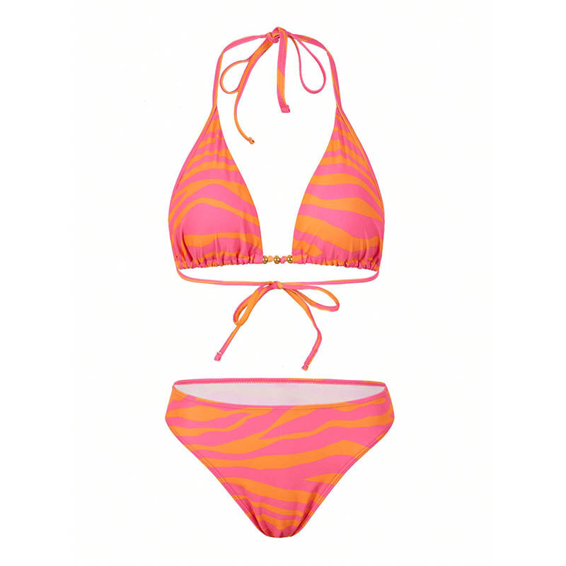Ladies bikini set with fashionable wrap skirt and trendy zebra design Mune Fashion