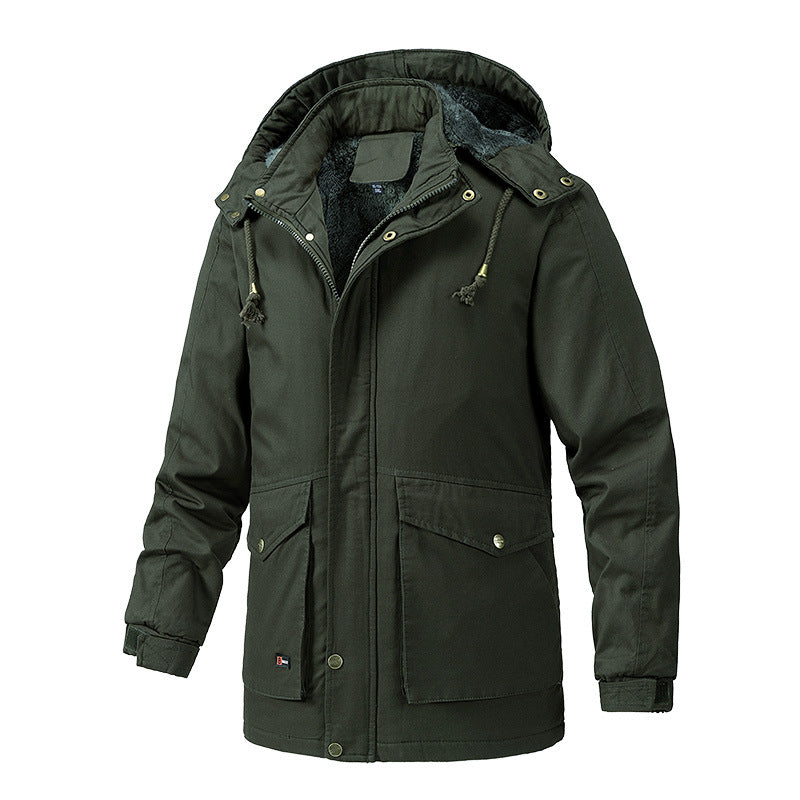 Men's Warm-Lined Parka Jacket with Hood and Teddy Lining Mune Fashion