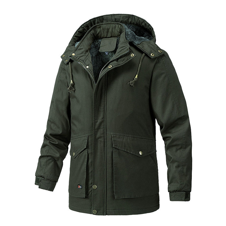 Men's Warm-Lined Parka Jacket with Hood and Teddy Lining Mune Fashion