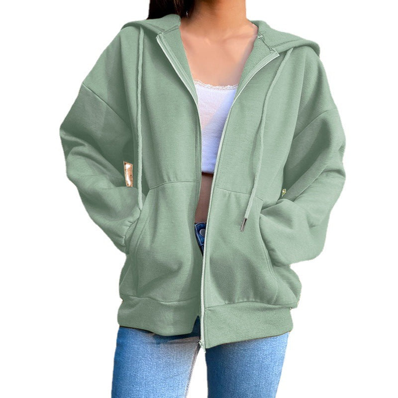 Women's lightweight hoodie zipper with oversized fit, kangaroo pockets and full-length zipper Mune Fashion