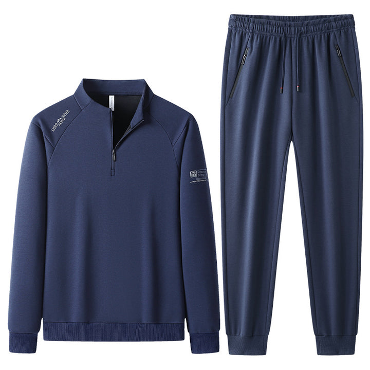 Men's sporty set with stand-up collar