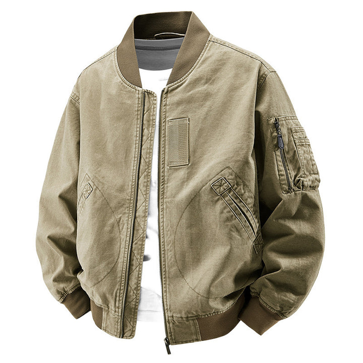 Men's Fashionable Bomber Jacket with Side Pockets Mune Fashion