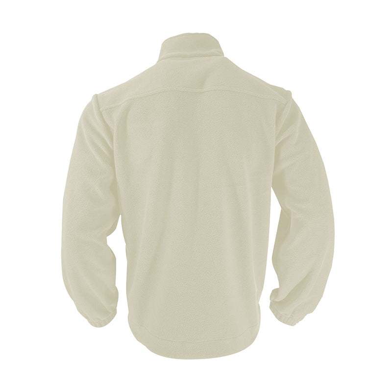 Men's fleece transitional jacket with stand-up collar, full zipper and zippered pockets Mune Fashion