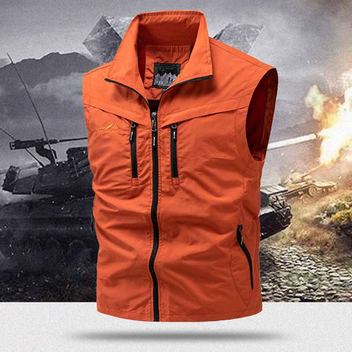 Men's Technical Utility Vest with High Collar and Multi-Pockets Mune Fashion