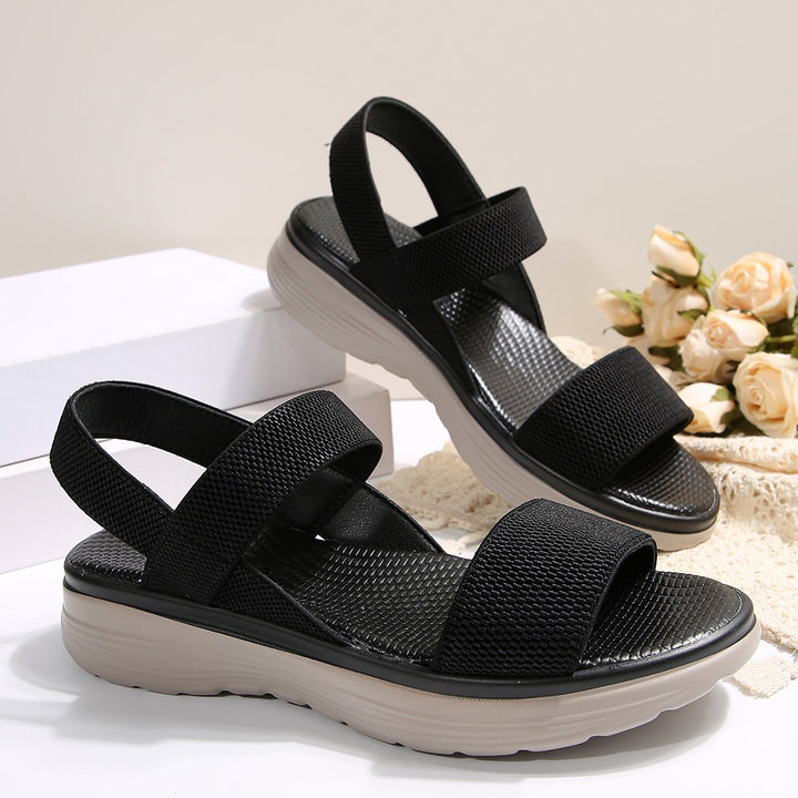 Damen Leichte Stretch‑Sandalen mit gepolstertem Komfortfußbett und dämpfender Plateau‑Sohle Mune Fashion