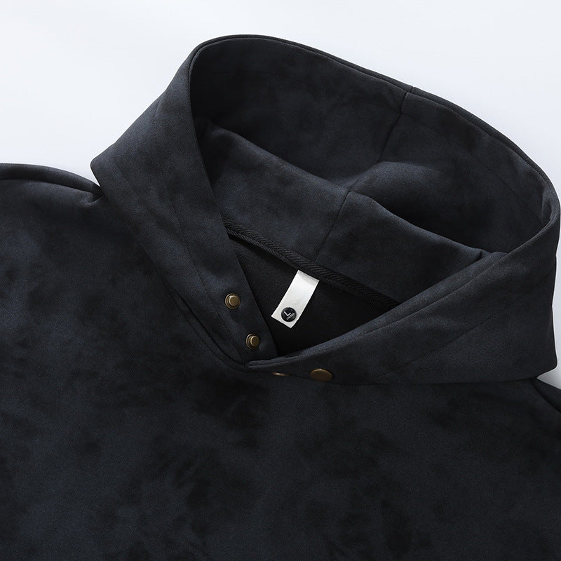 Unisex oversized hoodie in stonewashed look with kangaroo pocket, metal rivets, and ribbed hem Mune Fashion