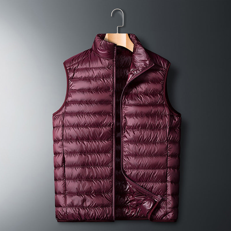 Men's ultralight quilted thermal vest with stand-up collar and windproof outer shell Mune Fashion