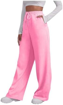 Ladies wide High-Waist Palazzo lounge pants with elastic comfort waistband, drawstring and side pockets Mune Fashion