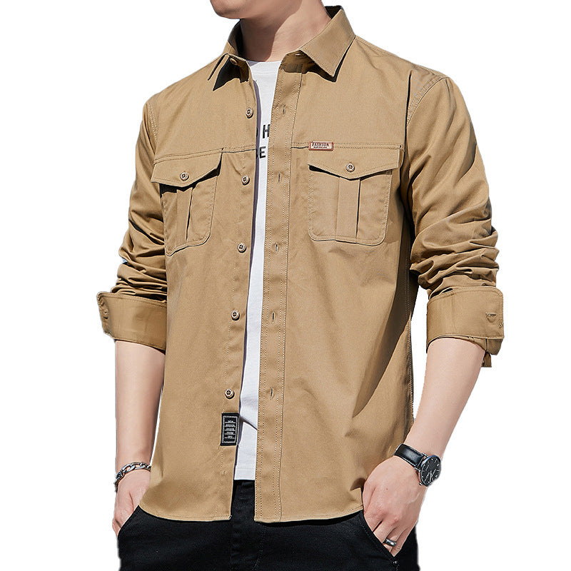 Men's lightweight utility overshirt made of cotton canvas with chest flap pockets Mune Fashion