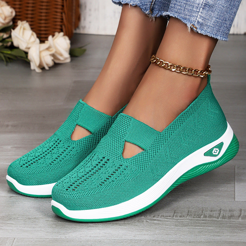 Ladies nan lightweight breathable knitted slip-ons with memory foam and non-slip outsole Mune Fashion