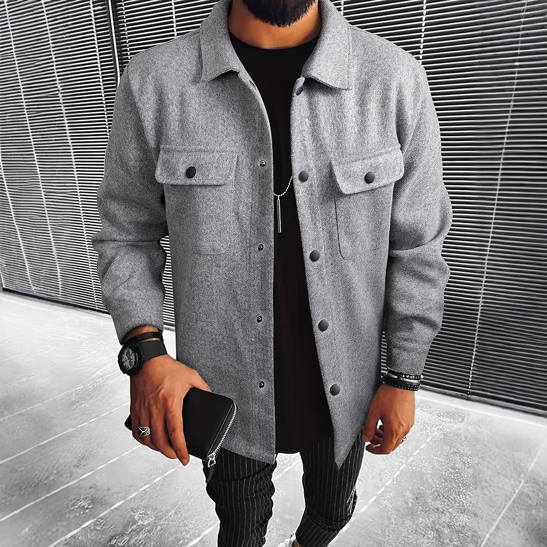 Men's Fashion Shirt Jacket with Practical Pockets