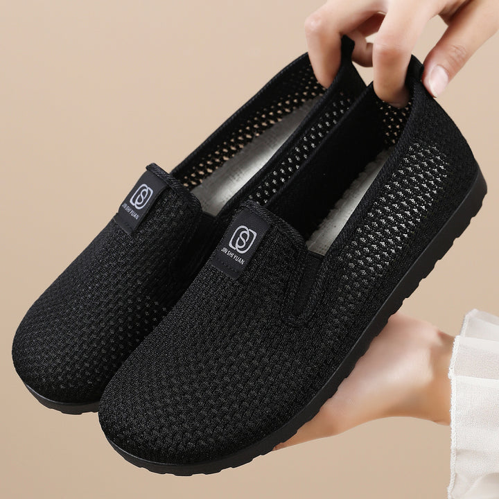 Women's breathable knitted slippers with elastic entry and cushioning EVA outsole Mune Fashion