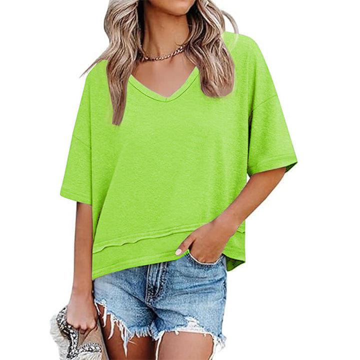 Women's Casual V-Neck Oversized T-Shirt Mune Fashion