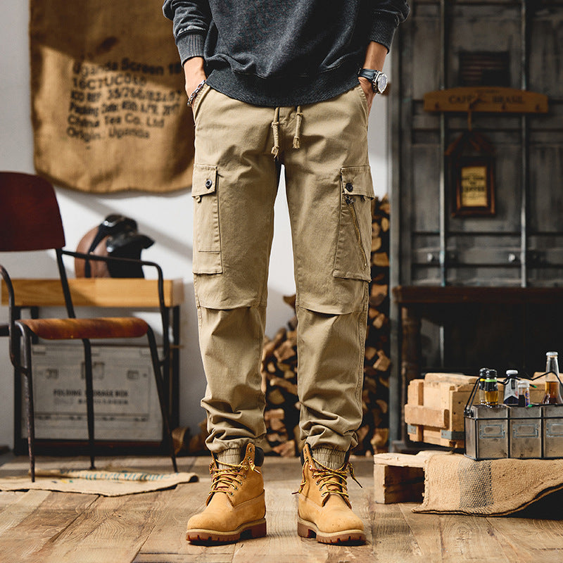 Men's Cargo Jogger Pants with Elastic Waistband and Multi-Pockets Mune Fashion