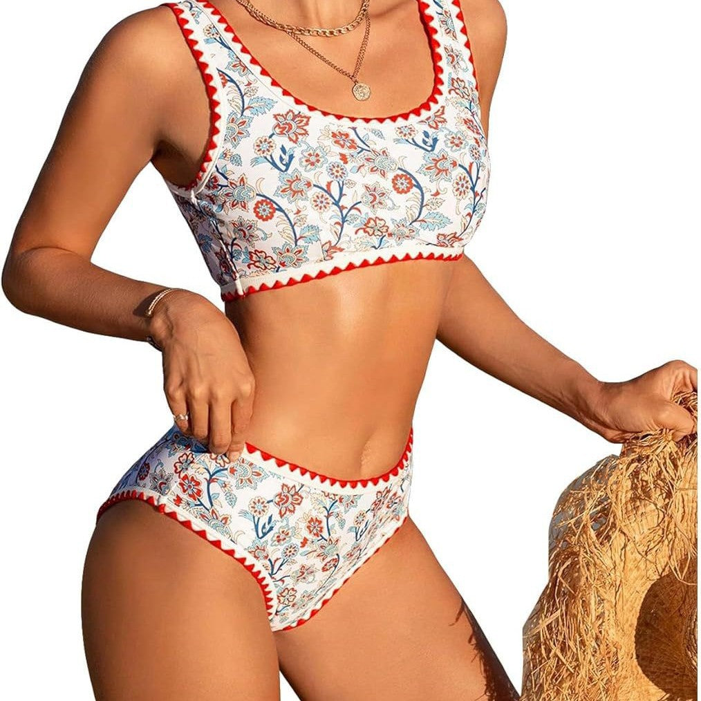 Women's High-Waisted Bikini Set with Floral Design Mune Fashion