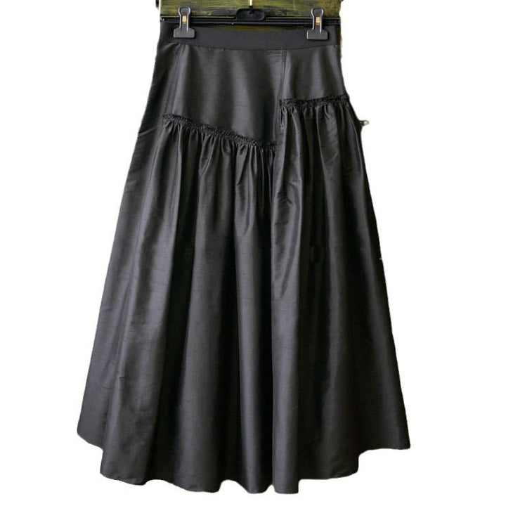 Women Elegant Midi Skirt with Beautiful Waist Tie Mune Fashion