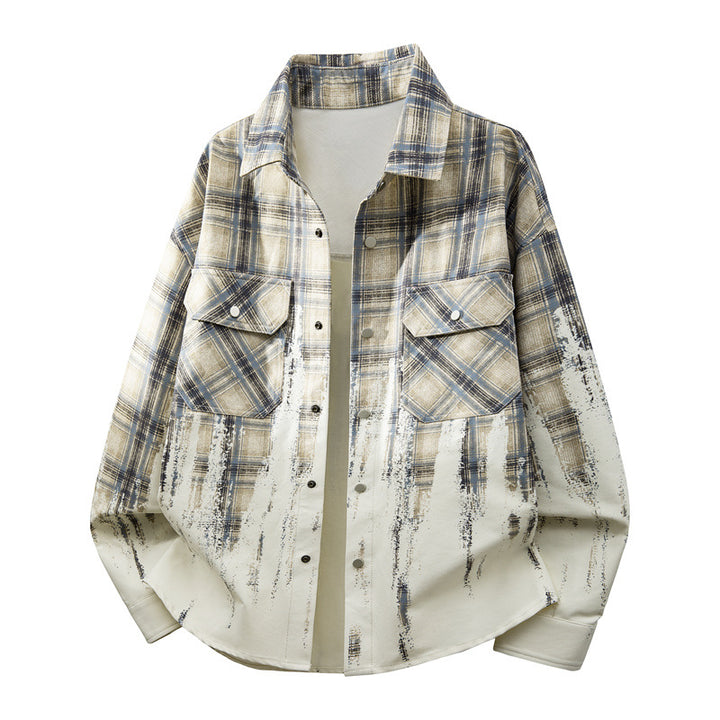 Men's Fashion Checkered Shirt Jacket Mune Fashion