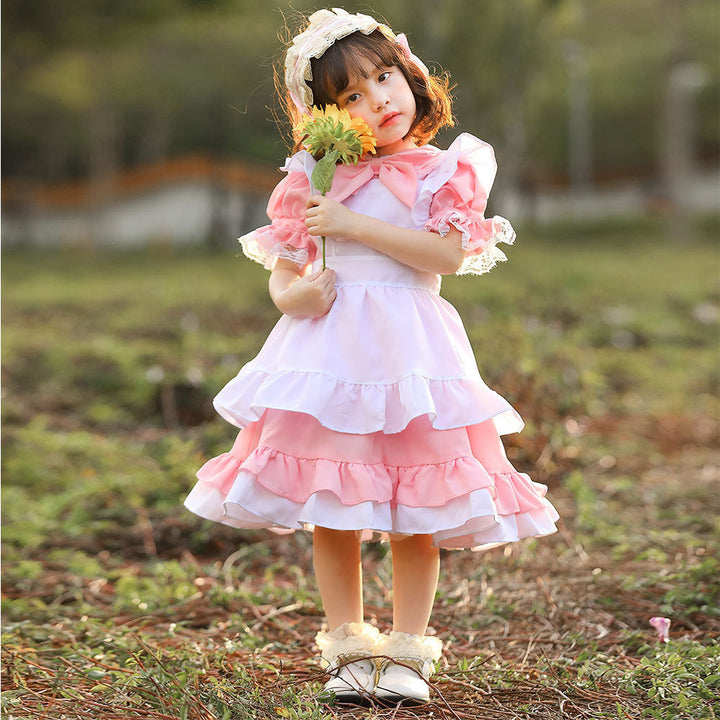 Girls cute fairy tale dress with ruffles and bows Mune Fashion