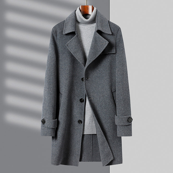 Men's Classic Tailored Wool Blend Coat Drune